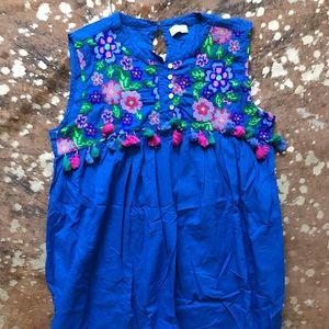 Blue Embroidered Dress